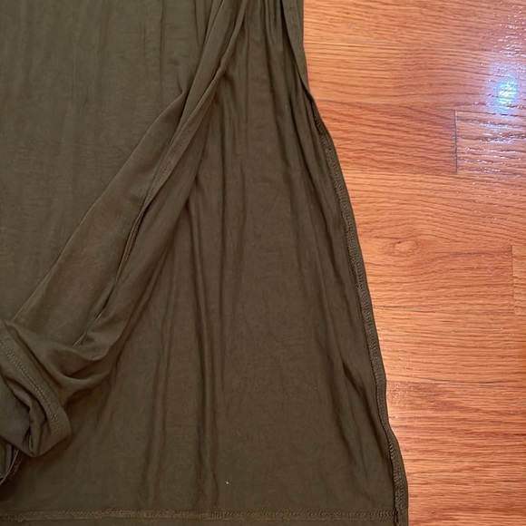 Women's Forever21 Hunter Green Olive Sleeveless Maxi Dress w/ Two Leg Slits - Picture 6 of 7